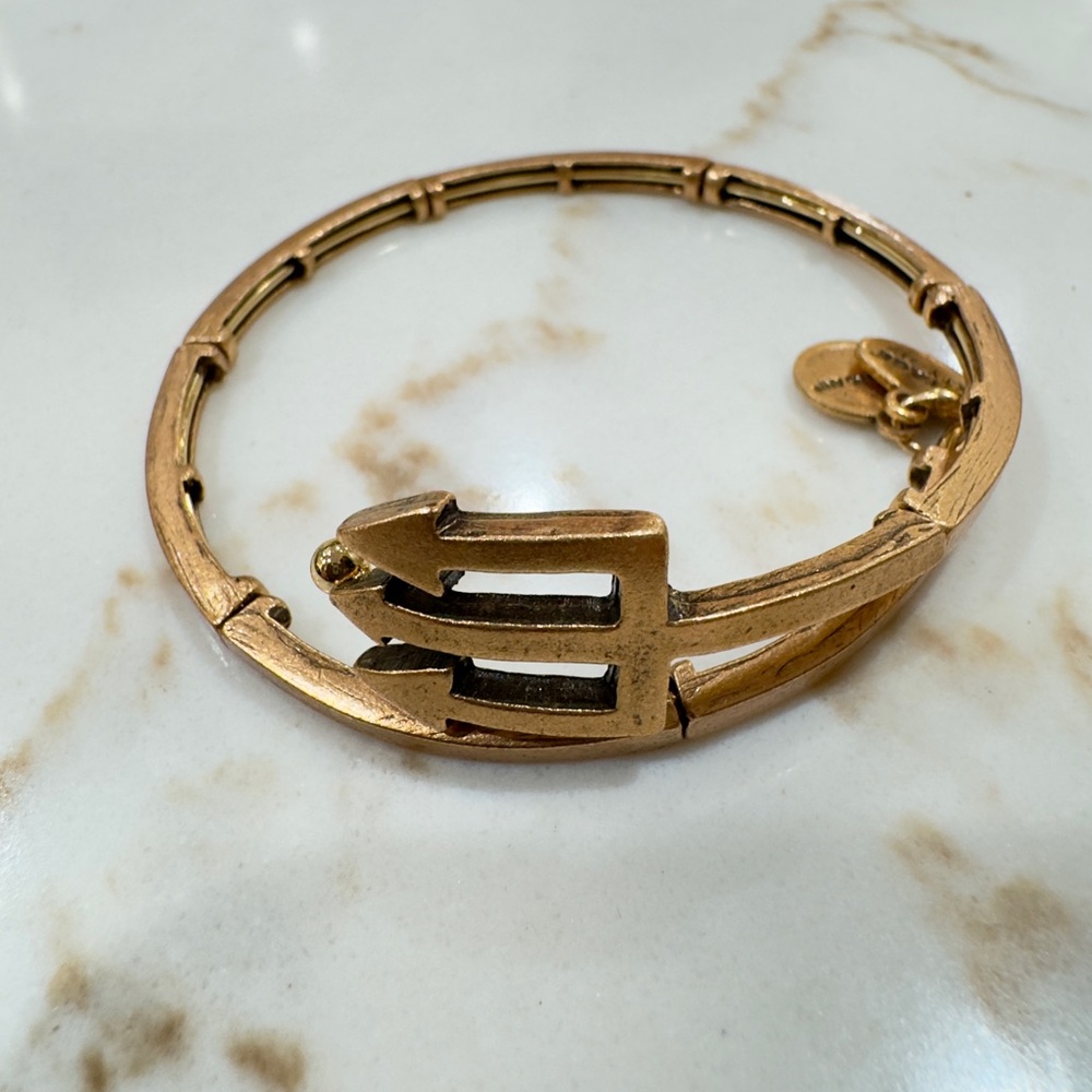 Alex and Ani Gold Trident Bangle Bracelet